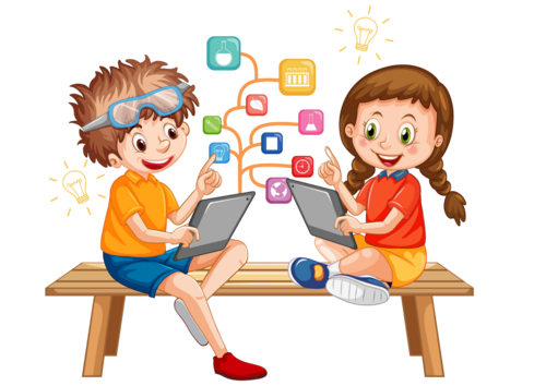 Image enfants connectés